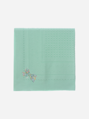 Aqua green knitted blanket