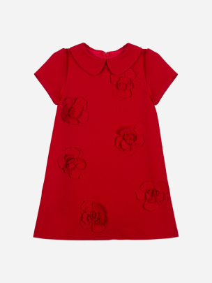 patachou red tweed dress Patachou - Girls Red Viscose Tweed Dress